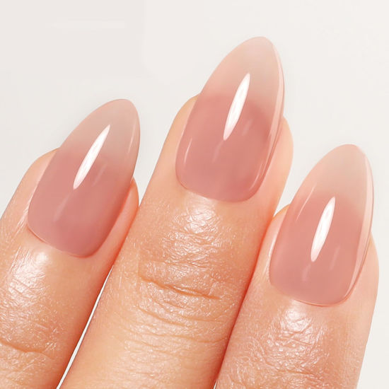 Picture of Imtiti Jelly Nude Gel Polish, 15ML Sheer Neutral Jelly Gel Nail Polish Translucent Spring Summer Nail Gel Polish LED UV Gel Nail Polish for Nail Art DIY Manicure