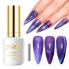 Picture of Imtiti Cat Eye Gel Nail Polish, 15ML Purple Holographic Glitter Cat Eye Gel Polish with Magnet UV LED Magnetic Gel Nail Polish Crystal Galaxy Sparkly Home DIY Manicure Nail Salon Kit
