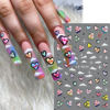 Picture of Fcozpjk 5D Embossed Bow Nail Stickers, 5 Sheets Self-Adhesive Pink White Ribbons Nail Decals, Valentines' Day Nail Art, Heart Nail Charms, Cute Cartoon Pop Art Stickers, Pegatinas para Uñas