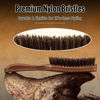 Picture of Nylon Hair Brush for Men, Mens Hair Brush for Thick & Fine Hair, Slick Back Hair Brush with Stiff Bristles & Wooden Walnut Handle for Smoothing, Detangling & Styling, Beard Brush for Combing