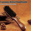 Picture of Nylon Hair Brush for Men, Mens Hair Brush for Thick & Fine Hair, Slick Back Hair Brush with Stiff Bristles & Wooden Walnut Handle for Smoothing, Detangling & Styling, Beard Brush for Combing