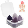 Picture of 5 Pcs Makeup Sponges Set - 4 Beauty sponges Blending Blenders with 1 Holder and Egg Case, Flawless for Cream, Powder and Liquid (Purple)