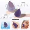Picture of 5 Pcs Makeup Sponges Set - 4 Beauty sponges Blending Blenders with 1 Holder and Egg Case, Flawless for Cream, Powder and Liquid (Purple)