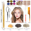Picture of CelineBella Gold Hair Tinsel Kit with Tools Fairy Hair Tinsel Hair Extensions 48 Inch Glitter Sparkling Shiny Hair Tensile Hair Accessories for Girls Women (48 Inch Pack of 5Pcs, Laser Gold)