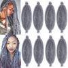 Picture of 24 Inch Soft Springy Afro Twsit hair 8 Packs Pre-Separated Spring Twist Hair For Distressed Locs Marley Twist Crochet Braiding Hair Synthetic Hair Extension For Black Women (8 Strands/Pack,grey#)