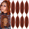 Picture of 8 Packs Copper Red Springy Afro Twist Crochet Hair 12 Inch Pre-Separated Spring Twist Hair Synthetic Marley Crochet Braiding For Distressed Soft Locs Hair Extension For Women (10 Strands/Pack,350#)