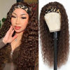 Picture of Aiterina Headband Wig Human Hair Headband Wig Deep Wave Human Hair Wigs for Black Women Glueless Human Hair Wigs Machine Made 150% Density No Lace Deep Headband Wig Chocolate Brown 28 inch