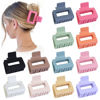 Picture of Sisiaipu 2 Inch Medium Hair Claw Clips 12 Pcs Square Hair Clips for Thin Hair Matte Nonslip Acrylic Banana Jaw Clips Bulk Hair Accessories for women and Girls - Colorful