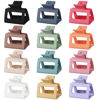 Picture of Sisiaipu 2 Inch Medium Hair Claw Clips 12 Pcs Square Hair Clips for Thin Hair Matte Nonslip Acrylic Banana Jaw Clips Bulk Hair Accessories for women and Girls - Colorful