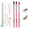 Picture of MelodySusie 3Pcs Acrylic Nail Brush Set, Size 8/10/14 Professional Nail Brushes for Acrylic Application Acrylic Powder Nail Art Extension and 3D Nail Carving for DIY Home Salon Nail Art Tool Pink