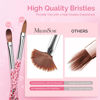 Picture of MelodySusie 3Pcs Acrylic Nail Brush Set, Size 8/10/14 Professional Nail Brushes for Acrylic Application Acrylic Powder Nail Art Extension and 3D Nail Carving for DIY Home Salon Nail Art Tool Pink