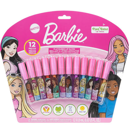 Picture of Barbie 12 Piece Plant Based Lip Gloss, Girls Party Favors, First Makeup Set for Girl, Perfect for Parties, Sleepovers, and Birthday Gifts, Ages 3+, by Townley Girl