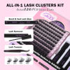 Picture of GAQQI Lash Clusters Kit, DIY Lash Extension Kit 120PCS Cluster Lashes C Curl, Wispy Eyelash Clusters 10-16MM with Lash Bond and Seal,Lash Remover and Lash Applicator (GQ19-KIT)