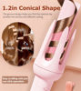 Picture of Auto Hair Curler, Automatic Curling Iron with 4 Temperature & 3 Timer, Automatic Shut-Off, Anti-Scald, Anti-Tangle Rotating Curling Wand for Hair Styling, Pink