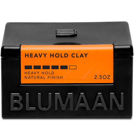 Picture of BluMaan Heavy Hold Clay - Men's Extra Strong Hold Hair Clay Creates Texture and Volume (2.5 oz) - Natural Matte Finish with Organic Oils - Controls Coarse,Thick, Unruly Hair