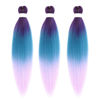 Picture of Dorsanee 3 Tone Braiding Hair Pre Stretched 24 Inch 3 Packs Braiding Hair Extensions for Box Braids Twists Locs Hair Soft Yaki Texture Hot Water Setting (#Purple/Lake Blue/Light Purple)