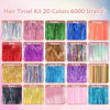 Picture of Hair Tinsel Kit (48 Inch, 20 Colors, 6000 Strands), Glitter Tinsel Hair Extensions with Tools - Fairy Hair Tinsel Heat Resistant Accessories for Women Girls Kids