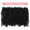 Picture of Layashow Short Soft Locs Crochet Hair Pre Looped 6 Packs 12 Inch Faux Locs Crochet Braids Goddess Curl Wavy Locs Crochet Hair for Women (12 Inch(Pack of 6),1B)