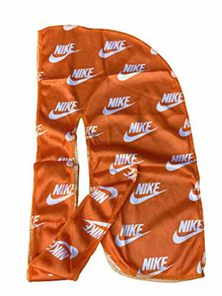 Picture of Silky Durag - (Multiple Designs) | 360 Waves (Orange/White)