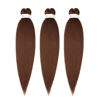 Picture of Braiding Hair Pre Stretched 14 inch 3 Packs Braiding Hair Soft Yaki Texture, No Itch, Hot Water Setting Synthetic Hair Extensions for Braids Auburn Brown(14in,30#)