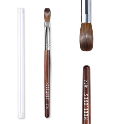 Picture of Modelones Kolinsky Sable Acrylic Nail Art Brush Red Wood Pen Nail Brush for Nail Art Professional Manicure Tool small gifts for women (14#)
