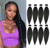 Picture of Braiding Hair pre stretched 20 Inch 8 Packs Prestretched Braiding Hair Extensions For Braids Easy Braid Synthetic Professional Soft Yaki Texture,No Itch(20in,1b#)