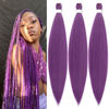 Picture of Pre Stretched Braiding Hair 14 inch 3 Packs Professional Soft Yaki Texture, Hot Water Setting, Easy To Install Professional Synthetic Hair Extensions (14in,Dark Purple)