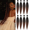 Picture of Ubeleco 8 Packs Pre-stretched Braiding Hair,36 Inch Ombre Braiding Hair Professional Soft Yaki Texture,No Itch, Hot Water Setting Hair Extensions for Braids (36in,1B/30)