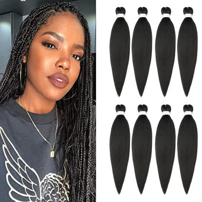 Picture of Ubeleco Pre-stretched Braiding Hair, 24" - 8 Packs Professional Synthetic Hot Water Setting, Soft Yaki Texture,No Itch Braiding Hair (24in,#2)