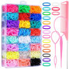 Picture of 2000 Pcs Elastic Hair Rubber Bands for Girls, 24 Colors Small Girl Hair Ties Baby Hair Ties Elastic Rubber Bands with Hair Loop Styling Tool Hair Accessories for Toddler Baby Girl Hair