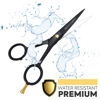 Picture of Beauty & Crafts- 5'' German Beard Mustache Scissors - 2 Mustache Comb for Facial Hair with Beautiful Pouch - Beard Trimming Scissors Use for Grooming, Cutting, and Styling of Mustache (Black)