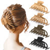 Picture of OPAUL Hair Clips for Thick Hair, 4 Pack - Extra Large Hair Claw Clips for Women, 4.75" Hair Accessories for Women Girls Gifts, Neutral 4 Colors: Blonde, Caramel, Chestnut, Black