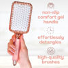 Picture of Lily England Hair Brush for Women For All Hair Types - Professional Paddle Brush for Blow Drying, Hair Detangling, & Straightening - Flat Hairbrush With Gel Handle for Easy Grip, Rose Gold
