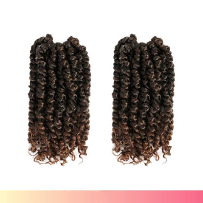 Picture of The BOHOBABE Pre-twisted Passion Twist Crochet Hair 10 Inch Short Pre-looped Crochet Passion Twist Braiding Hair 2 Packs (T30)