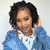 Picture of The BOHOBABE Pre-twisted Passion Twist Crochet Hair 6 Inch Short Pre-looped Crochet Passion Twist Braiding Hair 8 Packs (1#) 1#(Jet Black)