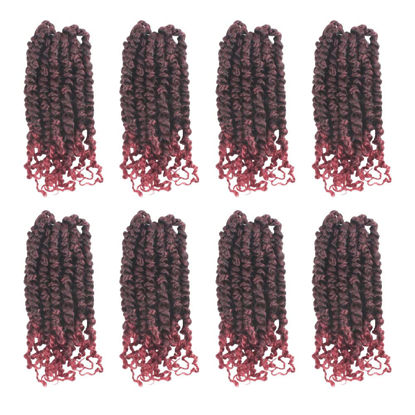 Picture of The BOHOBABE Pre-twisted Passion Twist Crochet Hair 6 Inch Short Pre-looped Crochet Passion Twist Braiding Hair 8 Packs (T118)