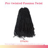 Picture of The BOHOBABE Pre-twisted Passion Twist Crochet Hair 16 Inch Pre-looped Crochet Passion Twist Braiding Hair 8 Packs Soft Bohemian Twists (1#) 1#(Jet Black)