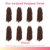 Picture of The BOHOBABE Pre-twisted Passion Twist Crochet Hair 6 Inch Short Pre-looped Crochet Passion Twist Braiding Hair 8 Packs (30#)