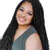 Picture of The BOHOBABE Pre-twisted Passion Twist Crochet Hair 16 Inch Pre-looped Crochet Passion Twist Braiding Hair 8 Packs Soft Bohemian Twists (2#) 2#(Off Black)