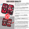 Picture of HANTEKAS Manicure Set 9 in 1 Stainless Steel, Nail Clippers Scissors Pedicure Tools Kit - Portable Travel Grooming Kit for Men and Women with Black/Red Leather Case (Red)