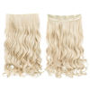 Picture of REECHO 24" 1-pack 3/4 Full Head Curly Wave Clips in on Synthetic Hair Extensions HE008 Hair pieces for Women 5 Clips 4.5 Oz Per Piece - Light Blonde