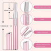 Picture of Chumia 2 Pcs Electric Eyebrow Trimmer Women Precision Face Razors Mini Shaver with Comb Christmas Women Gift Battery Operated Personal Epilator for Face Neck Fuzz Lips Leg(Pink, Black)