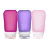 Picture of humangear GoToob+ Refillable Silicone Travel Size Bottles with Locking Cap, 3pk Set, Rose/Lilac/Magenta, Large (3.4 fl.oz; 100ml)