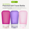 Picture of humangear GoToob+ Refillable Silicone Travel Size Bottles with Locking Cap, 3pk Set, Rose/Lilac/Magenta, Large (3.4 fl.oz; 100ml)