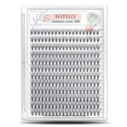 Picture of 20D Lash Clusters, Individual Lashes, 240 Pcs 20D Individual Lash Extensions, Volume Soft Lightweight Reusable DIY Eyelash Extensions, Thickness 0.07mm C Curl False Eyelashes 10/11/12/13/14mm