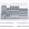 Picture of TsMADDTs Hair Pins Kits, 200PCS Silver Bobby U Shaped Pins for Women Hair Styling, Buns with Plastic Box, 2.4IN & 2IN
