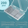Picture of TsMADDTs Hair Pins Kits, 200PCS Silver Bobby U Shaped Pins for Women Hair Styling, Buns with Plastic Box, 2.4IN & 2IN