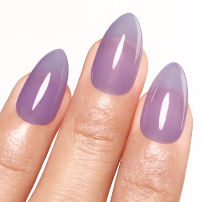 Picture of Imtiti Jelly Gel Polish, 15ML Sheer Purple Jelly Gel Nail Polish Translucent Spring Summer Nail Gel Polish LED UV Gel Nail Polish for Nail Art DIY Manicure