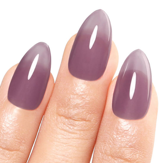 Picture of Imtiti Jelly Gel Polish, 15ML Sheer Grape Purple Jelly Gel Nail Polish Translucent Spring Summer Nail Gel Polish LED UV Gel Nail Polish for Nail Art DIY Manicure