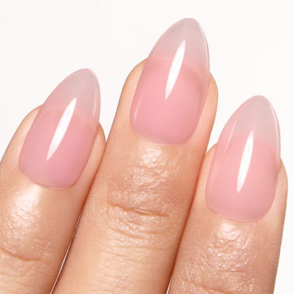 Picture of Imtiti Jelly Gel Polish, 15ML Sheer Nude Pink Jelly Gel Nail Polish Translucent Spring Summer Nail Gel Polish LED UV Gel Nail Polish for Nail Art DIY Manicure